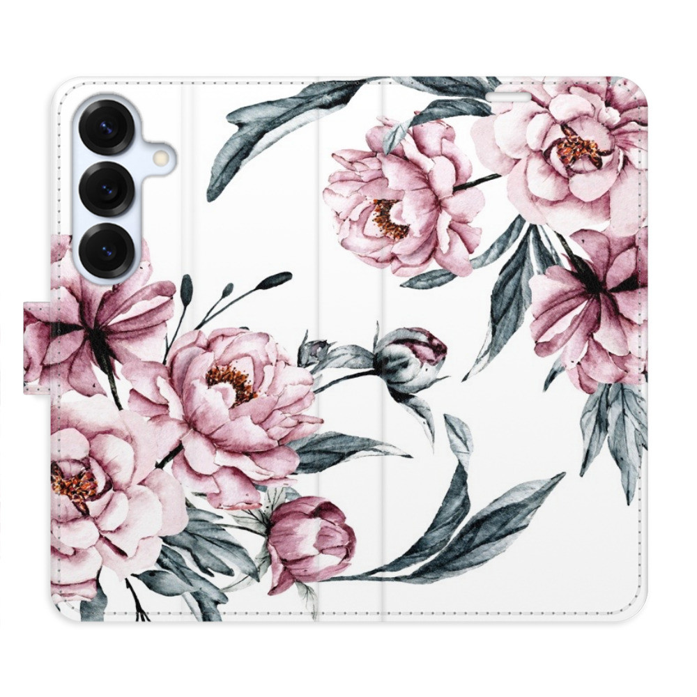 Flipové puzdro iSaprio - Pink Flowers - Samsung Galaxy S25