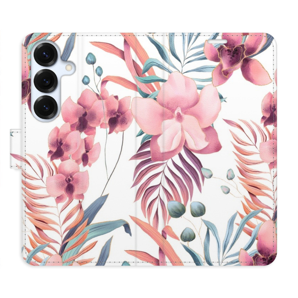 Flipové puzdro iSaprio - Pink Flowers 02 - Samsung Galaxy S25