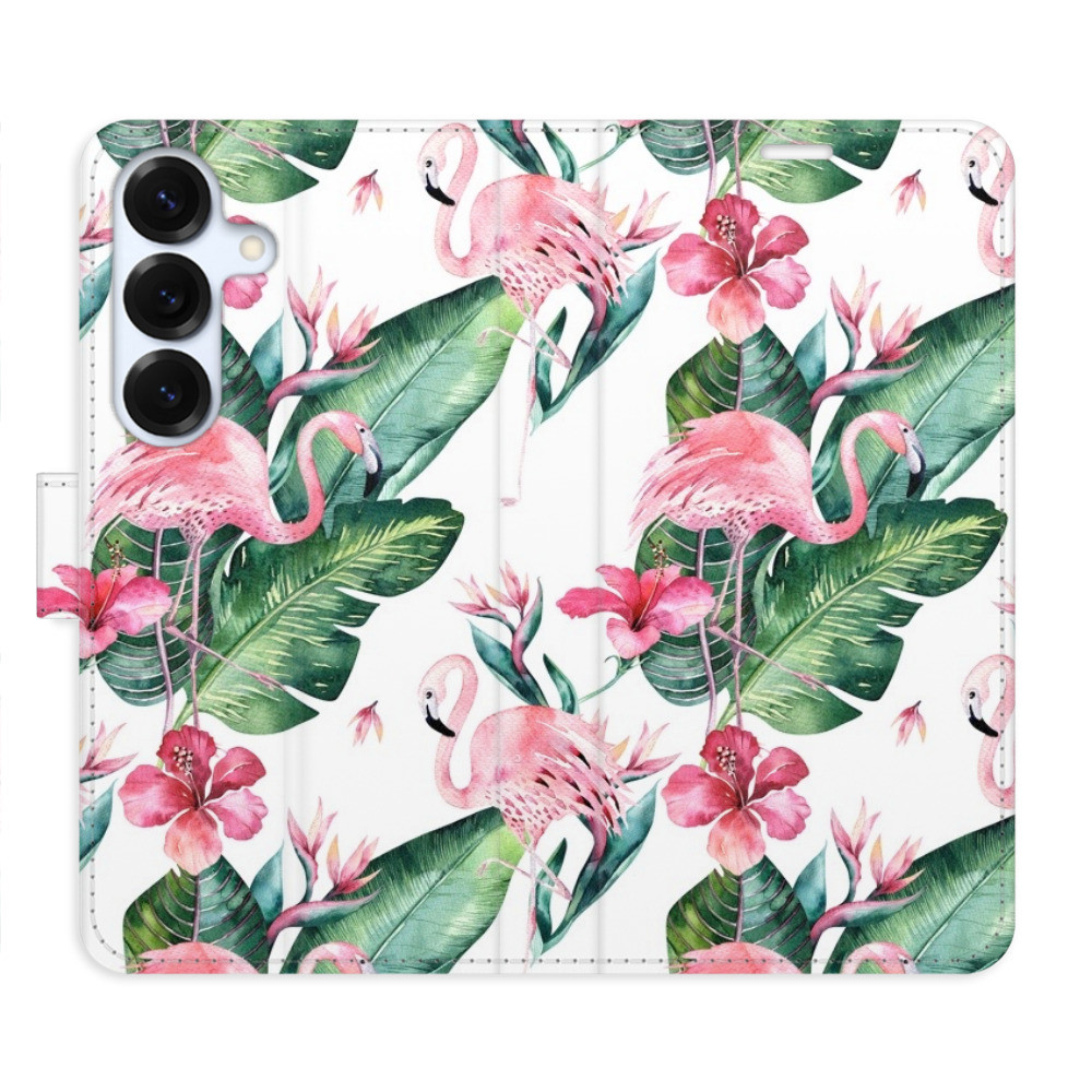 Flipové puzdro iSaprio - Flamingos Pattern - Samsung Galaxy S25