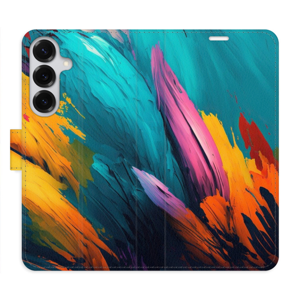 Flipové puzdro iSaprio - Orange Paint 02 - Samsung Galaxy S25+