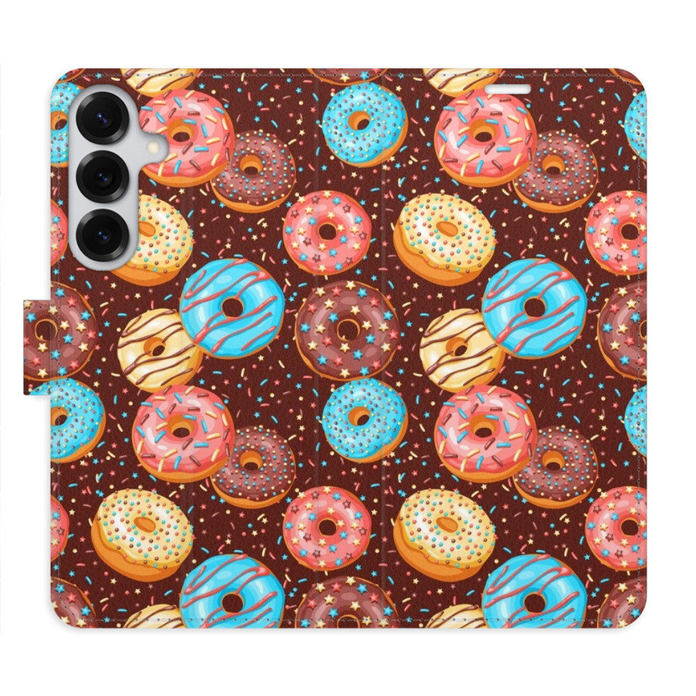 Flipové puzdro iSaprio - Donuts Pattern - Samsung Galaxy S25+