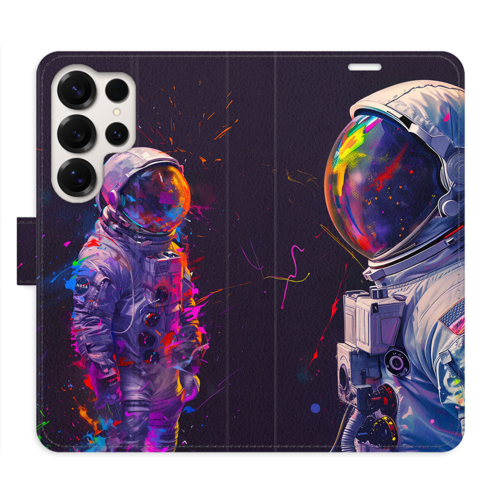 Flipové puzdro iSaprio - Neon Astronaut 02 - Samsung Galaxy S25 Ultra