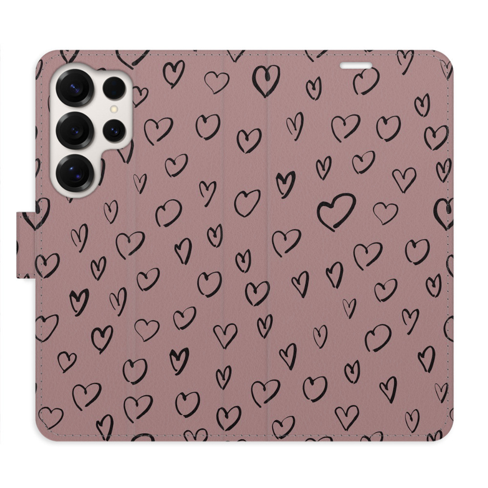 Flipové puzdro iSaprio - Heart Dark 02 - Samsung Galaxy S25 Ultra