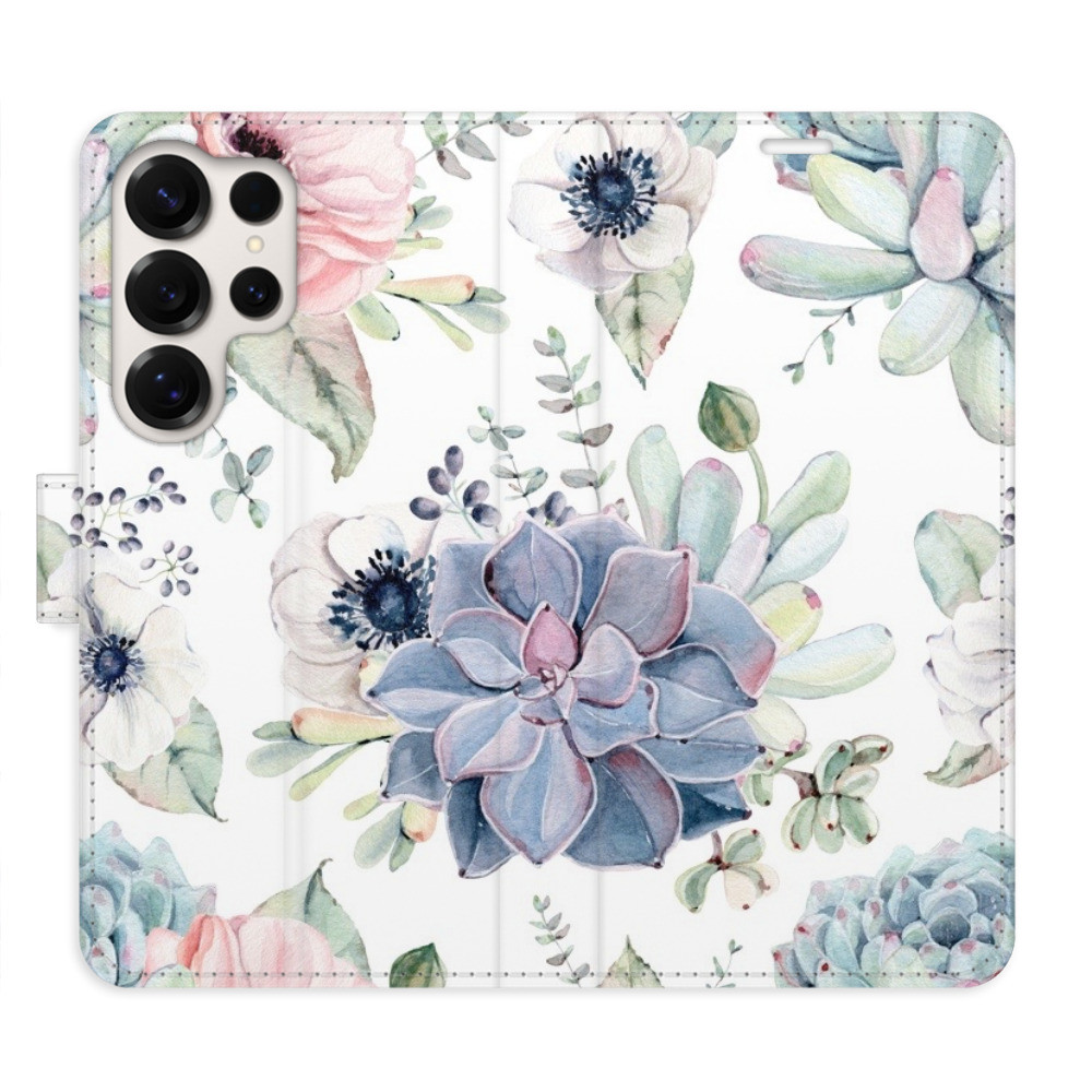 Flipové puzdro iSaprio - Succulents - Samsung Galaxy S25 Ultra
