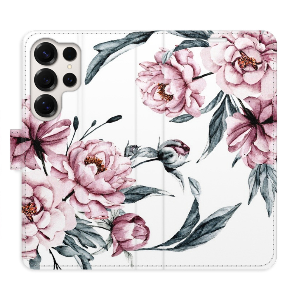Flipové puzdro iSaprio - Pink Flowers - Samsung Galaxy S25 Ultra