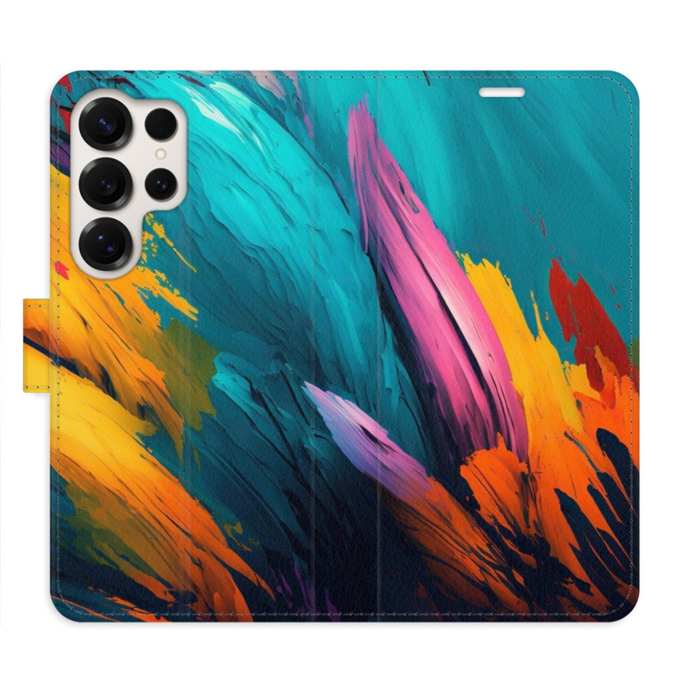 Flipové puzdro iSaprio - Orange Paint 02 - Samsung Galaxy S25 Ultra