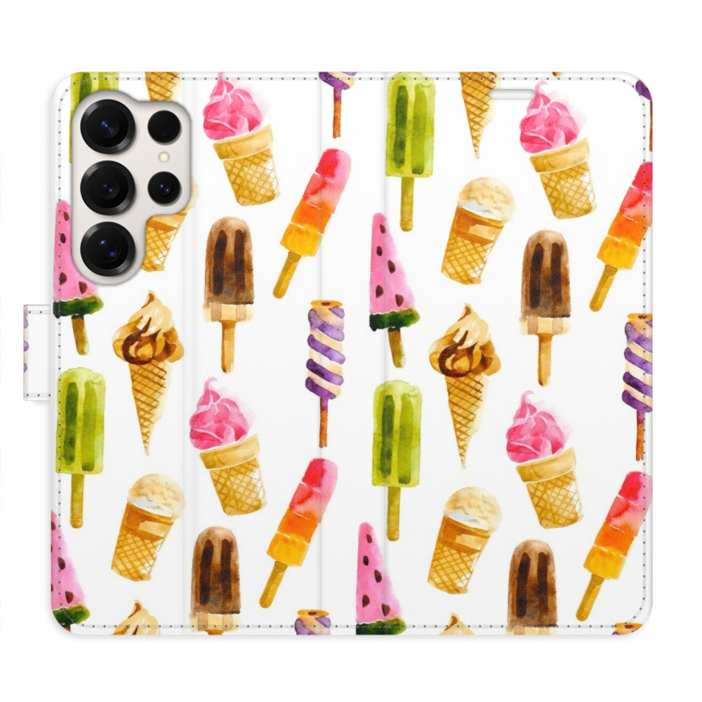 Flipové puzdro iSaprio - Ice Cream Pattern - Samsung Galaxy S25 Ultra