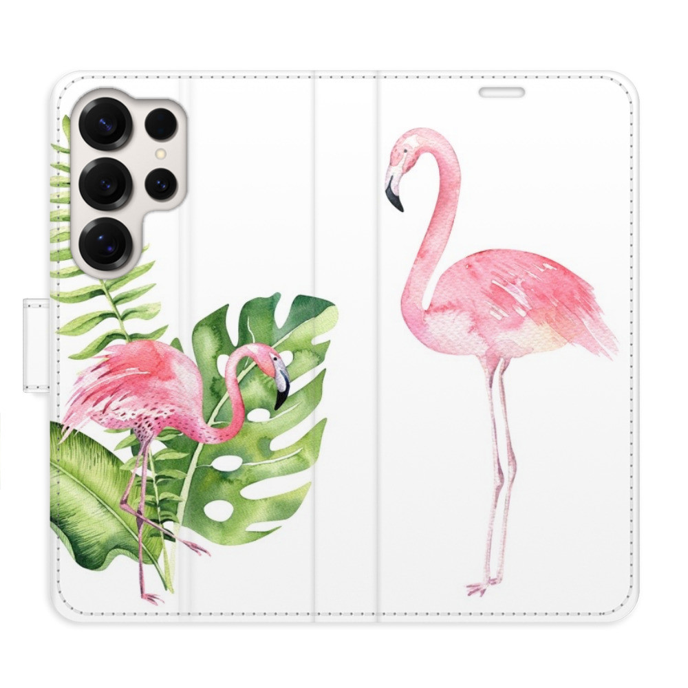 Flipové puzdro iSaprio - Flamingos - Samsung Galaxy S25 Ultra