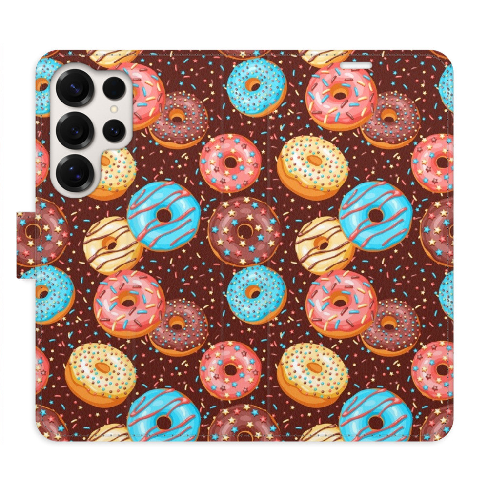 Flipové puzdro iSaprio - Donuts Pattern - Samsung Galaxy S25 Ultra
