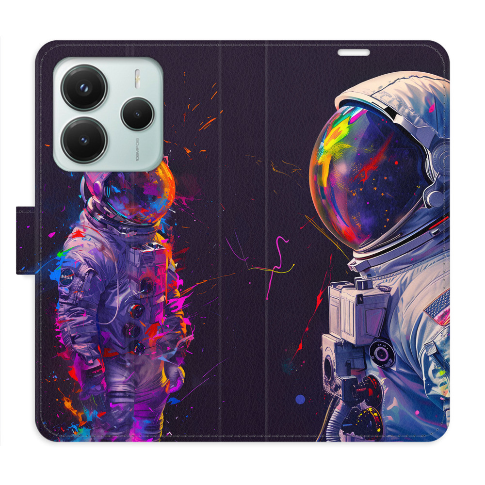Flipové puzdro iSaprio - Neon Astronaut 02 - Xiaomi Redmi Note 14 5G