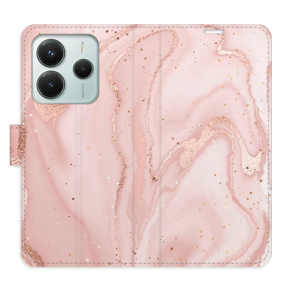 Flipové puzdro iSaprio - RoseGold Marble - Xiaomi Redmi Note 14 5G