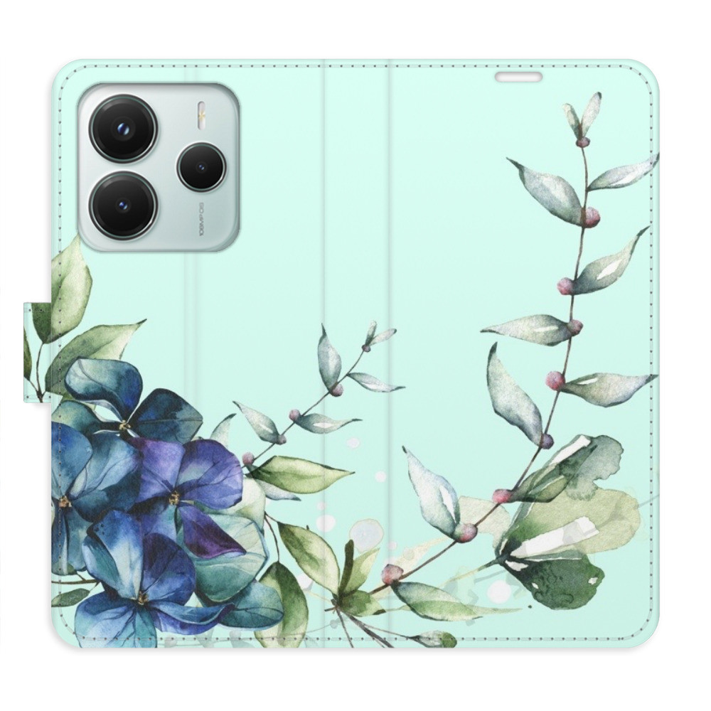 Flipové puzdro iSaprio - Blue Flowers - Xiaomi Redmi Note 14 5G