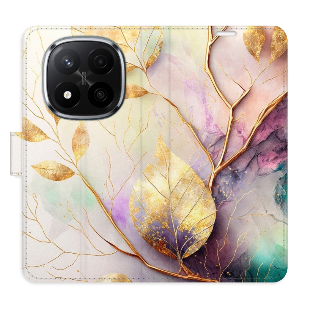 Flipové puzdro iSaprio - Gold Leaves 02 - Xiaomi Redmi Note 14 Pro 5G/14 Pro+ 5G
