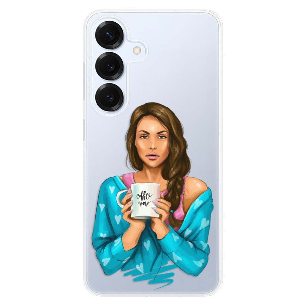 Odolné silikónové puzdro iSaprio - Coffe Now - Brunette - Samsung Galaxy S25