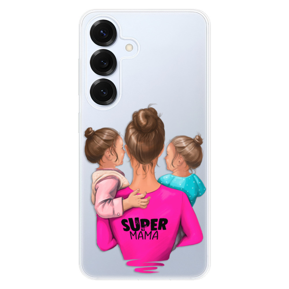 Odolné silikónové puzdro iSaprio - Super Mama - Two Girls - Samsung Galaxy S25
