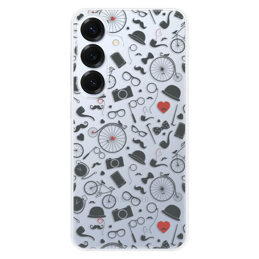 Odolné silikónové puzdro iSaprio - Vintage Pattern 01 - black - Samsung Galaxy S25