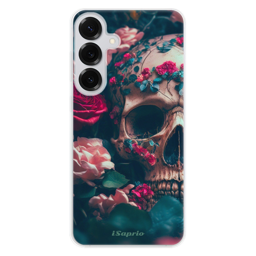 Odolné silikónové puzdro iSaprio - Skull in Roses - Samsung Galaxy S25+