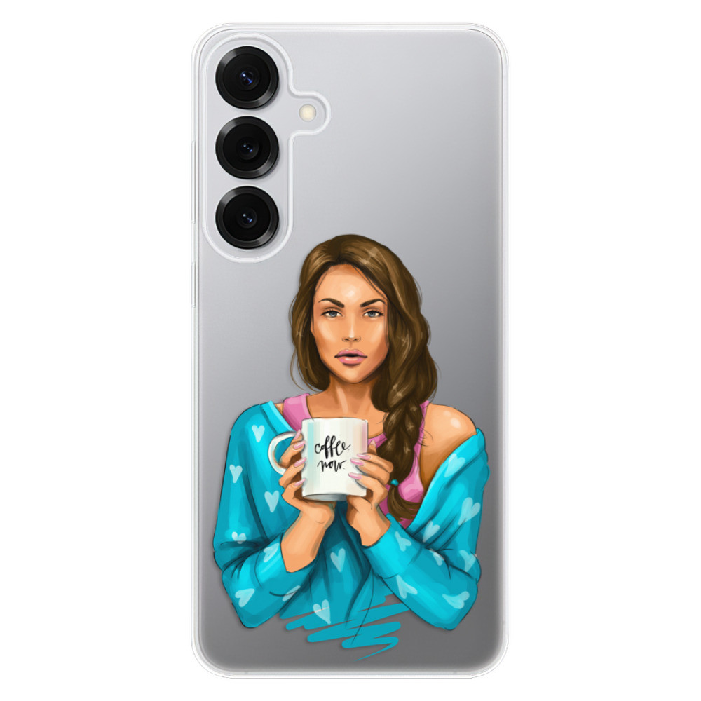 Odolné silikónové puzdro iSaprio - Coffe Now - Brunette - Samsung Galaxy S25+