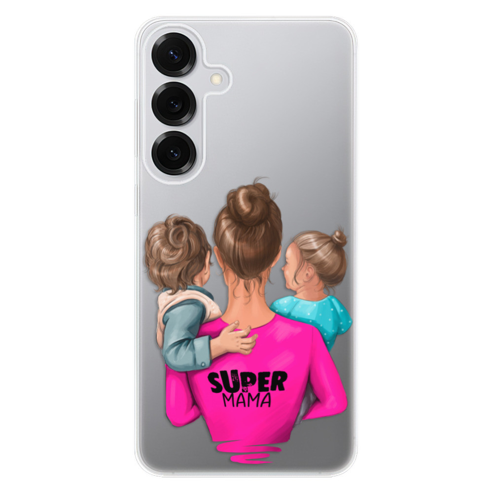 Odolné silikónové puzdro iSaprio - Super Mama - Boy and Girl - Samsung Galaxy S25+