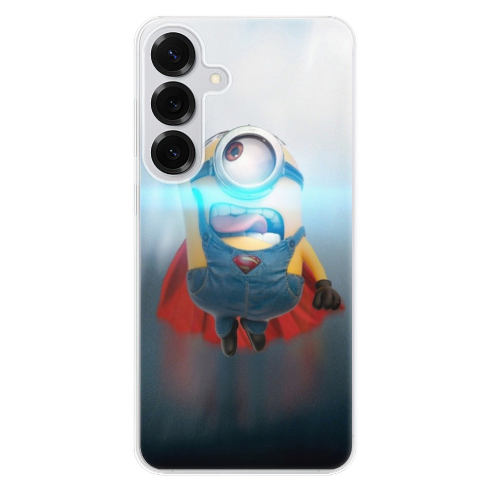 Odolné silikónové puzdro iSaprio - Mimons Superman 02 - Samsung Galaxy S25+