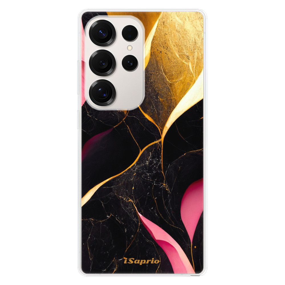 Odolné silikónové puzdro iSaprio - Gold Pink Marble - Samsung Galaxy S25 Ultra