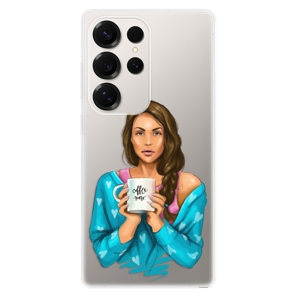 Odolné silikónové puzdro iSaprio - Coffe Now - Brunette - Samsung Galaxy S25 Ultra