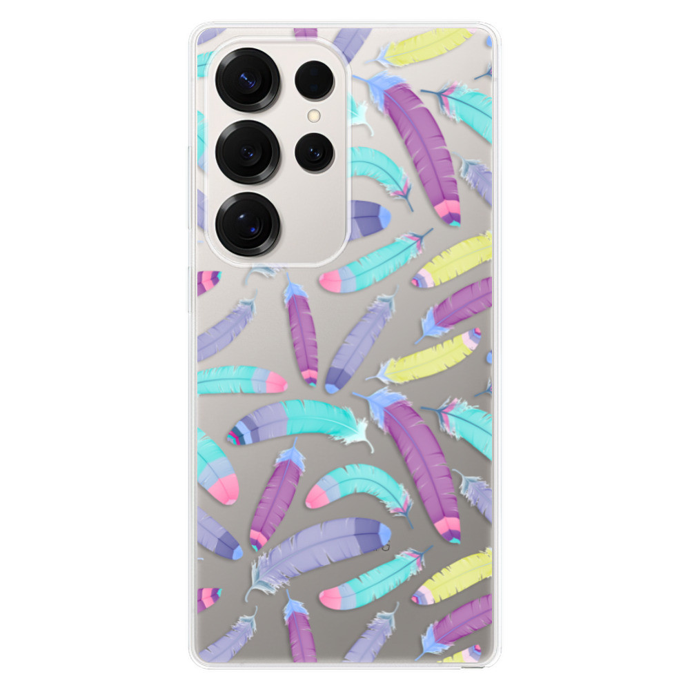 Odolné silikónové puzdro iSaprio - Feather Pattern 01 - Samsung Galaxy S25 Ultra