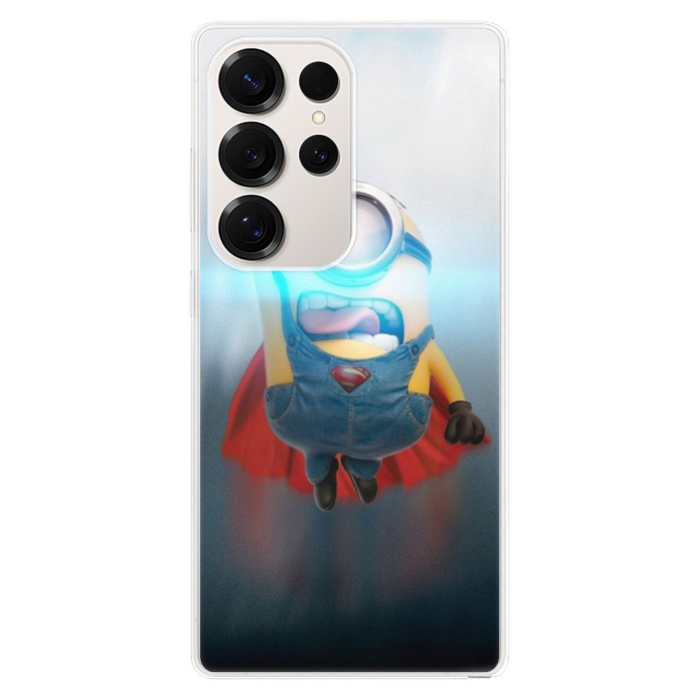 Odolné silikónové puzdro iSaprio - Mimons Superman 02 - Samsung Galaxy S25 Ultra
