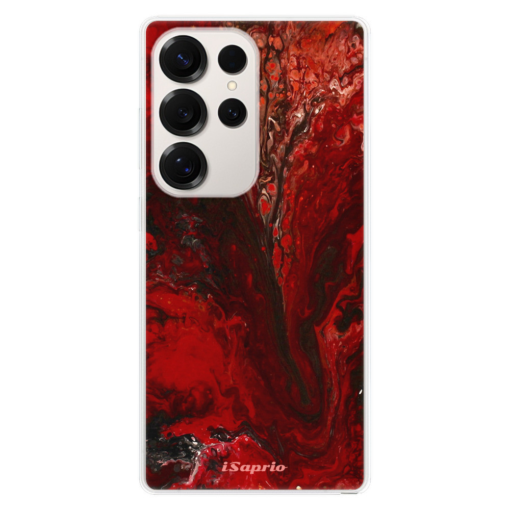 Odolné silikónové puzdro iSaprio - RedMarble 17 - Samsung Galaxy S25 Ultra