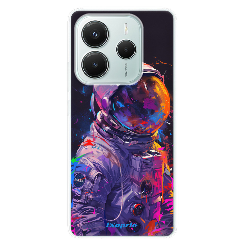 Odolné silikónové puzdro iSaprio - Neon Astronaut - Xiaomi Redmi Note 14 5G