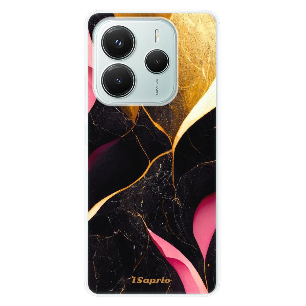 Odolné silikónové puzdro iSaprio - Gold Pink Marble - Xiaomi Redmi Note 14 5G