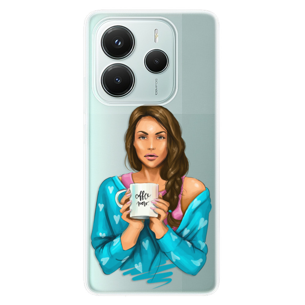 Odolné silikónové puzdro iSaprio - Coffe Now - Brunette - Xiaomi Redmi Note 14 5G