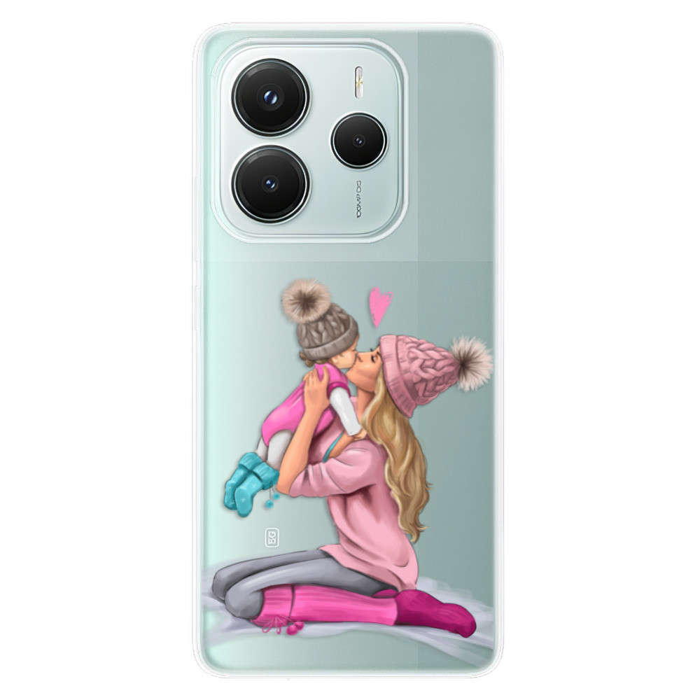 Odolné silikónové puzdro iSaprio - Kissing Mom - Blond and Girl - Xiaomi Redmi Note 14 5G