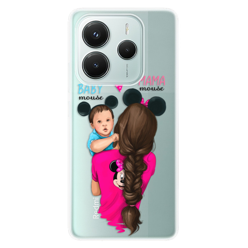 Odolné silikónové puzdro iSaprio - Mama Mouse Brunette and Boy - Xiaomi Redmi Note 14 5G