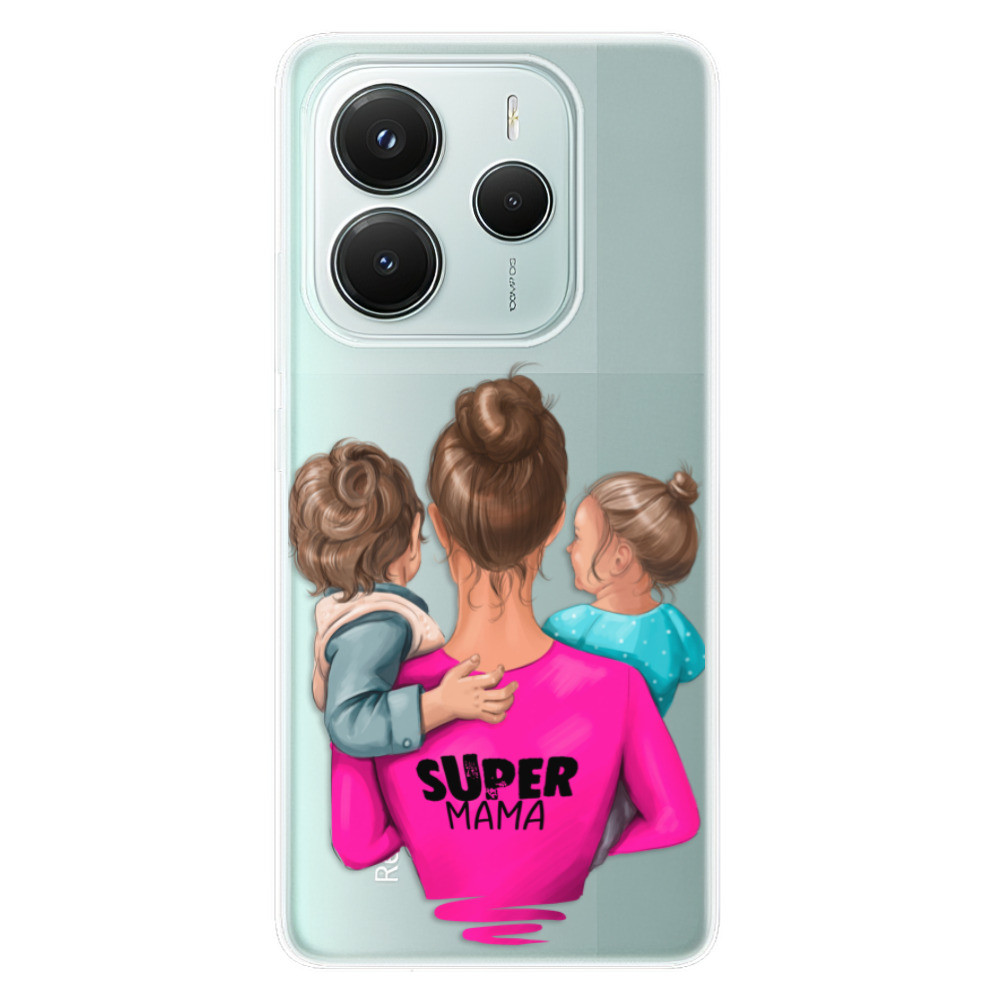 Odolné silikónové puzdro iSaprio - Super Mama - Boy and Girl - Xiaomi Redmi Note 14 5G