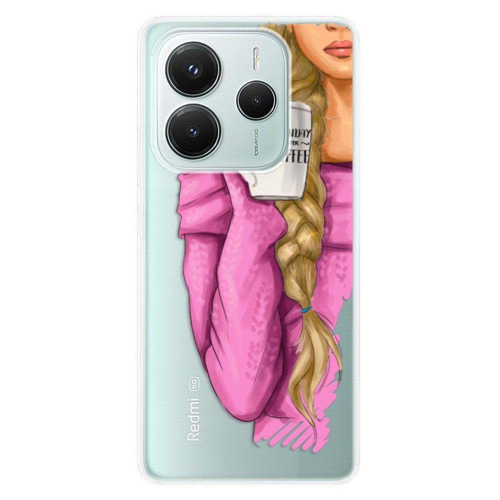 Odolné silikónové puzdro iSaprio - My Coffe and Blond Girl - Xiaomi Redmi Note 14 5G