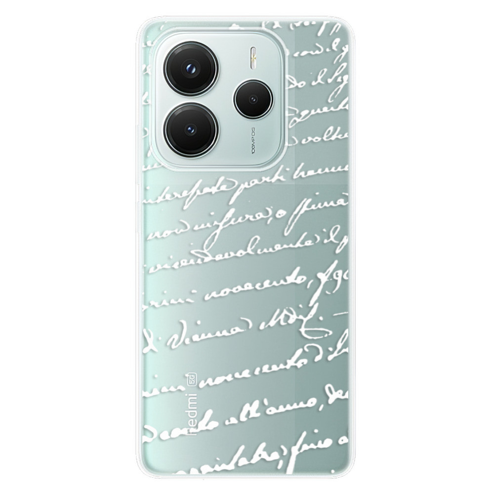 Odolné silikónové puzdro iSaprio - Handwriting 01 - white - Xiaomi Redmi Note 14 5G