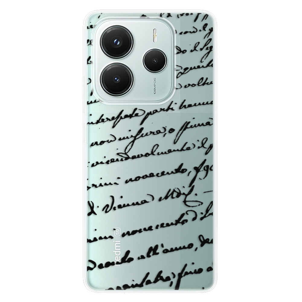 Odolné silikónové puzdro iSaprio - Handwriting 01 - black - Xiaomi Redmi Note 14 5G
