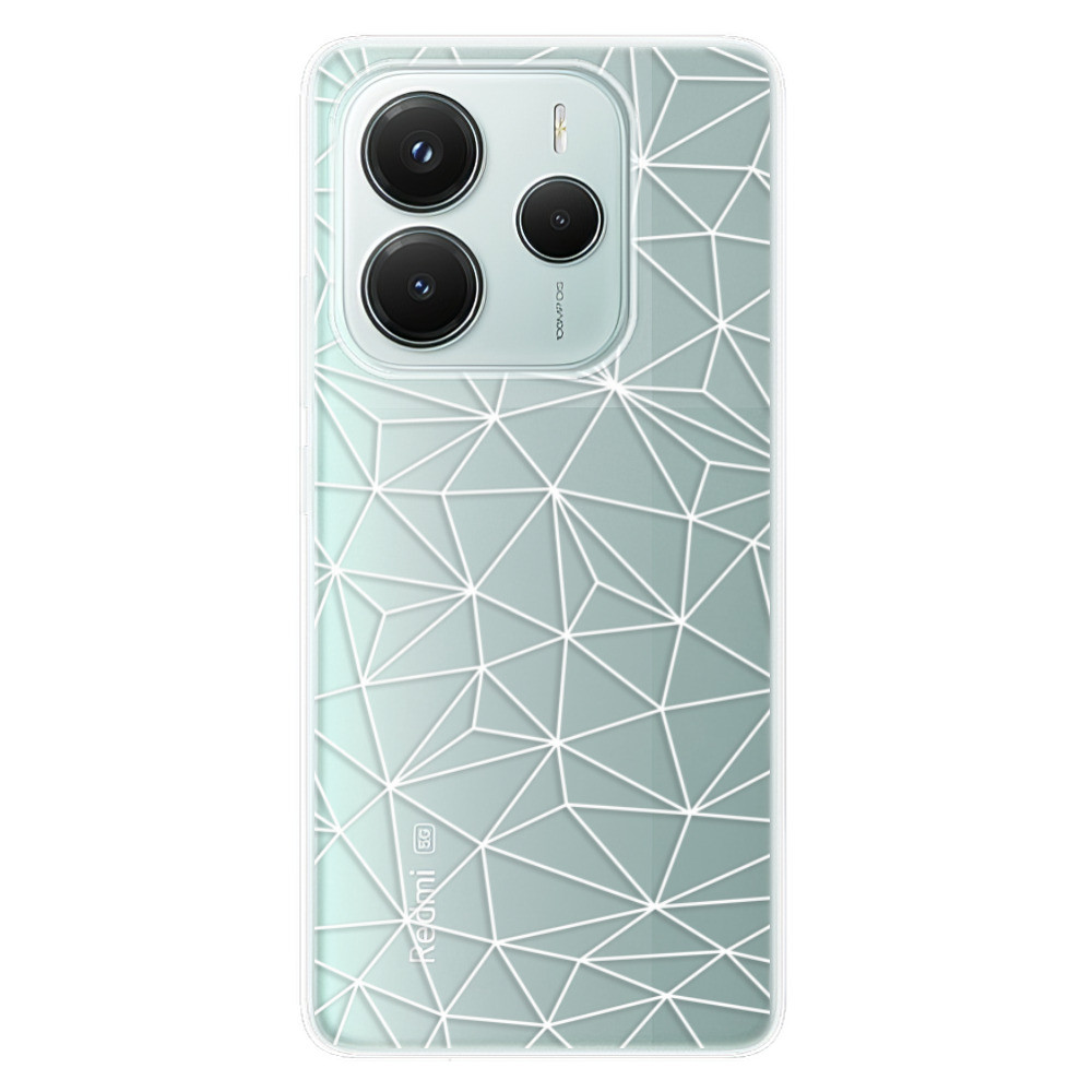 Odolné silikónové puzdro iSaprio - Abstract Triangles 03 - white - Xiaomi Redmi Note 14 5G