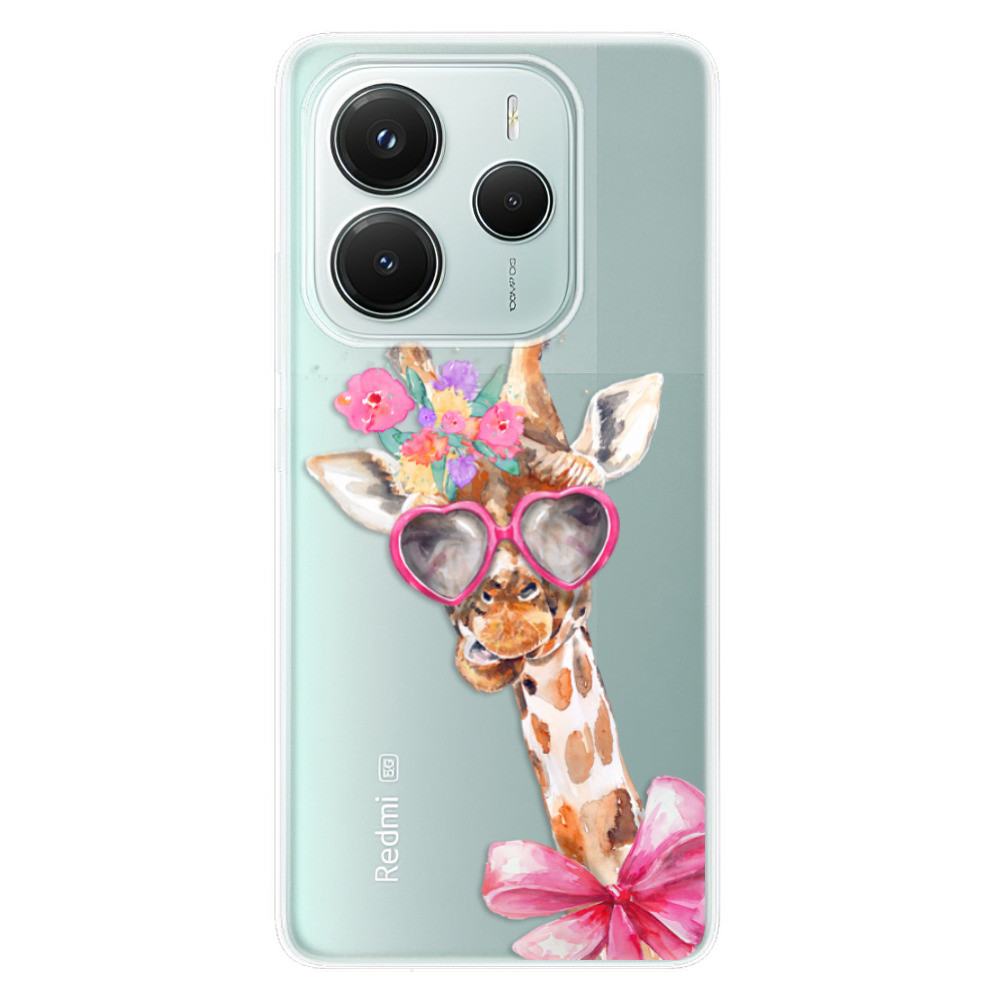 Odolné silikónové puzdro iSaprio - Lady Giraffe - Xiaomi Redmi Note 14 5G