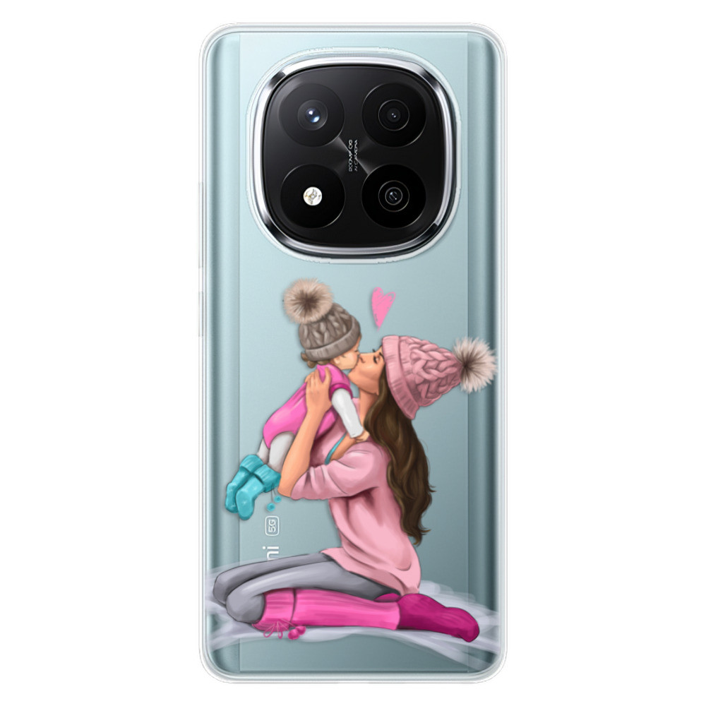 Odolné silikónové puzdro iSaprio - Kissing Mom - Brunette and Girl - Xiaomi Redmi Note 14 Pro 5G/14 Pro+ 5G