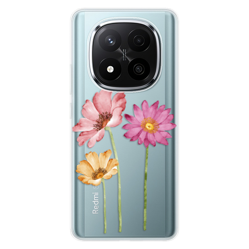 Odolné silikónové puzdro iSaprio - Three Flowers - Xiaomi Redmi Note 14 Pro 5G/14 Pro+ 5G