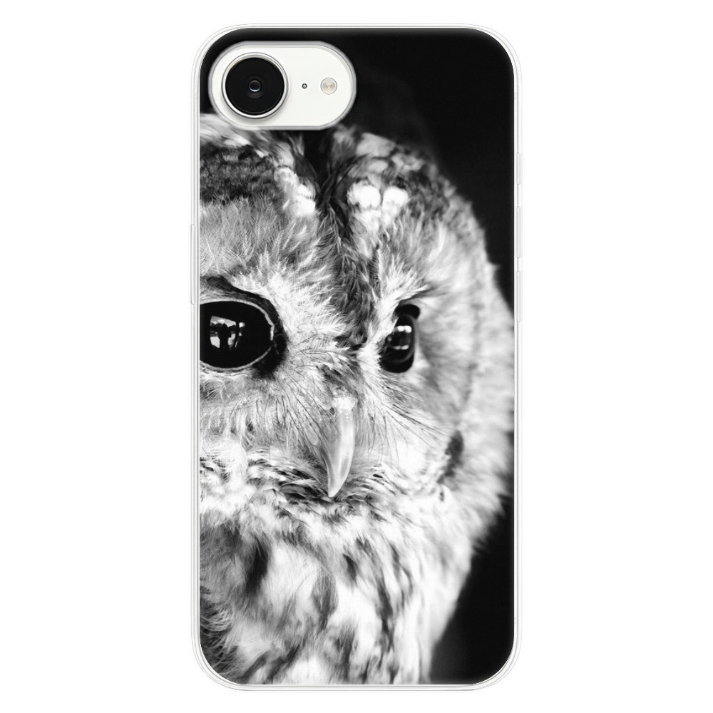 Odolné silikónové puzdro iSaprio - BW Owl - iPhone 16e