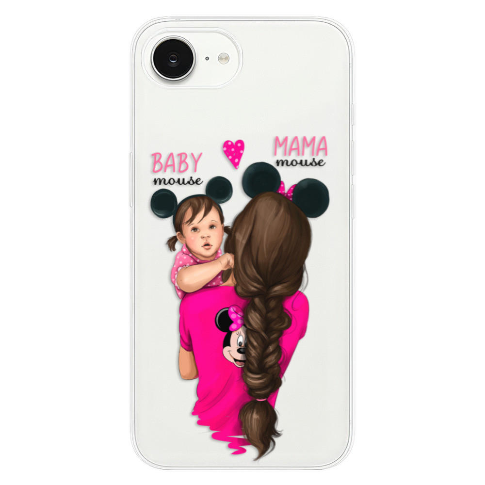 Odolné silikónové puzdro iSaprio - Mama Mouse Brunette and Girl - iPhone 16e