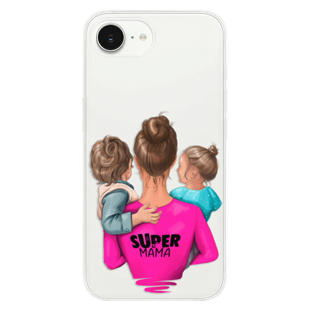 Odolné silikónové puzdro iSaprio - Super Mama - Boy and Girl - iPhone 16e