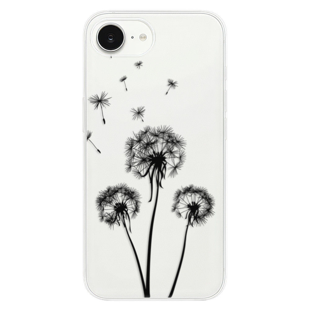 Odolné silikónové puzdro iSaprio - Three Dandelions - black - iPhone 16e