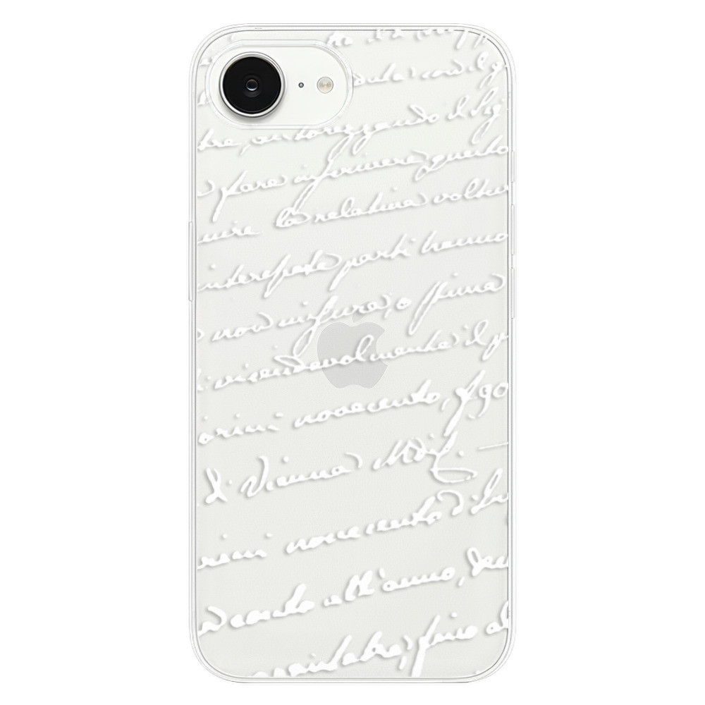 Odolné silikónové puzdro iSaprio - Handwriting 01 - white - iPhone 16e