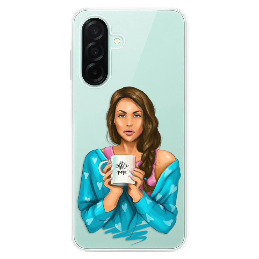 Odolné silikónové puzdro iSaprio - Coffe Now - Brunette - Samsung Galaxy A26
