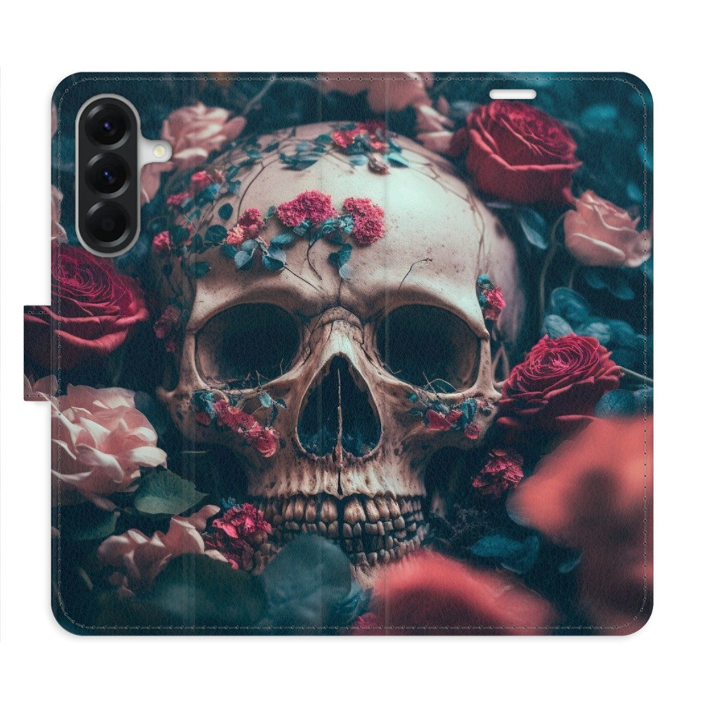 Flipové puzdro iSaprio - Skull in Roses 02 - Samsung Galaxy A26