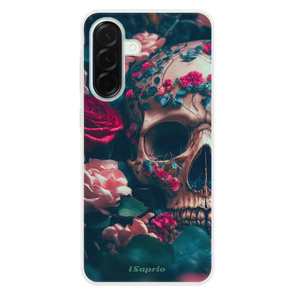 Odolné silikónové puzdro iSaprio - Skull in Roses - Samsung Galaxy A36